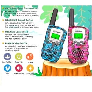 Walkie Talkies for Kids 22 channels 3 KMs Long Range Radio Kid 2 Pack